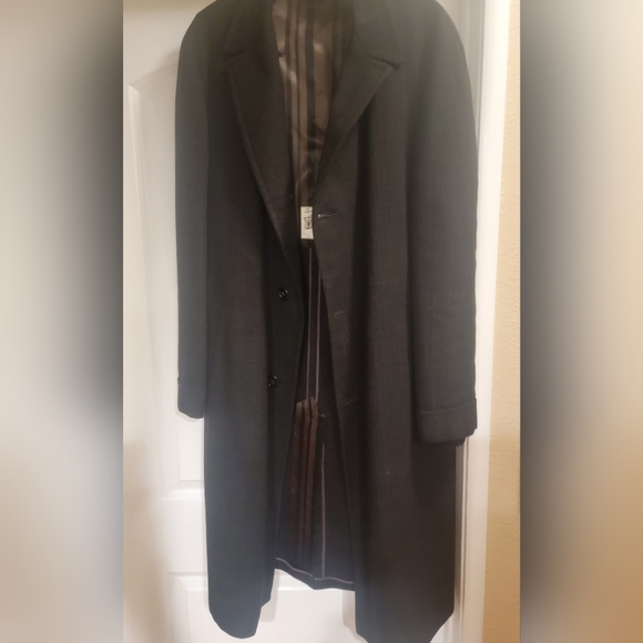 Vintage Men’s Felshire Quality Tailored Black/Dark Grey Micro-plaid Coat - Picture 2 of 11